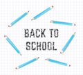 Poster school Educational back to school written on paper in a cage. Vector