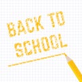 Poster school Educational back to school written on paper in a cage. Vector