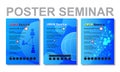 Poster seminar online with blue dominant color