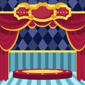 Poster for the show. circus. theater. scene. vector cartoon illustration. Royalty Free Stock Photo