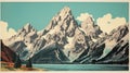 Vintage Glacier Postcard For Grand Teton National Park