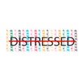 Poster slogan destressed strikeout print design for t-shirt