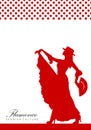 Poster with spanish woman illustration. Flamenco