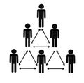 Stick man figures are at a social distance. Covid-19 Royalty Free Stock Photo