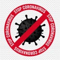 Poster Stop Coronavirus With Text Transparent Background