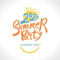 Poster 2020 Summer Party. Summer time. Smile.