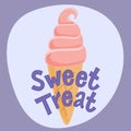 Poster Sweet Treat with ice cream. Vector illustration