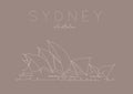 Poster Sydney Opera House brown