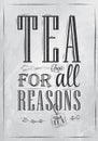 Poster Tea For all Reasons. Coal.