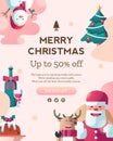 Christmas discount poster template mockup Royalty Free Stock Photo
