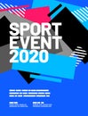 Poster template design for sport event. Sport background. Royalty Free Stock Photo
