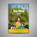 Poster Template For Dog Show With Three Girls With Their Dogs