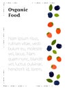 A4 poster template with food for marketing materials. Organic food - flat berries for a vegetarian restaurant menu, ads