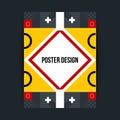 Poster template with futuristic geometric elements