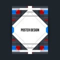 Poster template with futuristic geometric elements