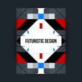 Poster template with futuristic geometric elements