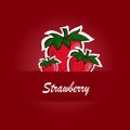 Poster template for strawberry farm. Fruit label design. Royalty Free Stock Photo