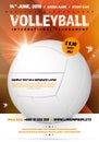 Poster template for your volleyball design with sample text