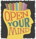 Poster with text Open your mind