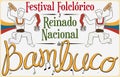 Poster with Traditional Bambuco Dance Display for Colombian Folkloric Festival, Vector Illustration