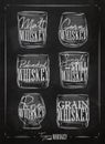 Poster types of whiskey chalk