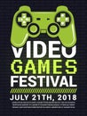 Poster of video game festival. Cyber sport concept with gamepad picture