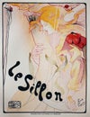 The poster with vintage cute woman in the vintage book Les Maitres de L`Affiche, by Roger Marx, 1897