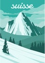 poster vintage switzerland mountain design