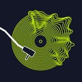 Poster of the Vinyl record. Vector illustration on dark background Royalty Free Stock Photo