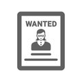 Poster, wanted person gray icon