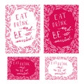 Poster wedding lettering Eat drink and be married