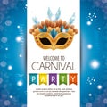 Poster welcome carnival party mask bright banner