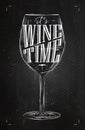 Poster wine time chalk