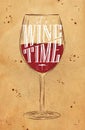 Poster wine time kraft