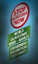 Stop Signal with Precepts for Glaucoma Day, Vector Illustration