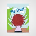 Poster with a woman with developing hair in a