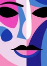 poster woman portrait graphic cubist modern fashion abstract cubism creative face. Generative AI.