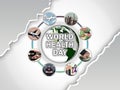 A poster for world health day april 7th. Royalty Free Stock Photo