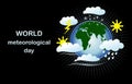 Poster World meteorological day with weather change Royalty Free Stock Photo