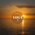 Poster for yoga class with a sea view. EPS,JPG. Royalty Free Stock Photo