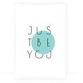 Just be you, vector. Minimalist art design. Wording design, lettering isolated on white background. Wall decals Royalty Free Stock Photo