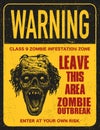 Poster zombie outbreak sign board