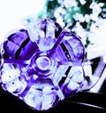 Posterize effect from bottom of drinking water that suprise like a purple crystal flower