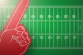 Posters of american football field and fun finger. Royalty Free Stock Photo