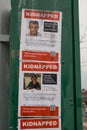 Posters in Brooklyn, New York showing kidnapped Israelis after the attack of Hamas on October 7, 2023