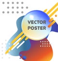 Posters with geometric gradient shapes. 80s Retro minimalistic style illustrations. Minimalist placard - Vector