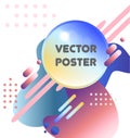 Posters with geometric gradient shapes. 80s Retro minimalistic style illustrations. Minimalist placard - Vector