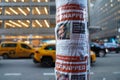 Posters in Manhattan, New York showing kidnapped Israelis after the attack of Hamas on October 7, 2023