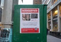 Posters in Manhattan, New York showing kidnapped Israelis after the attack of Hamas on October 7, 2023 Royalty Free Stock Photo