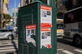 Posters in Manhattan, New York showing kidnapped Israelis after the attack of Hamas on October 7, 2023 Royalty Free Stock Photo